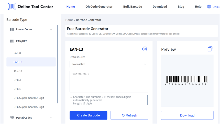 Generacja kod&oacute;w kreskowych GTIN 13