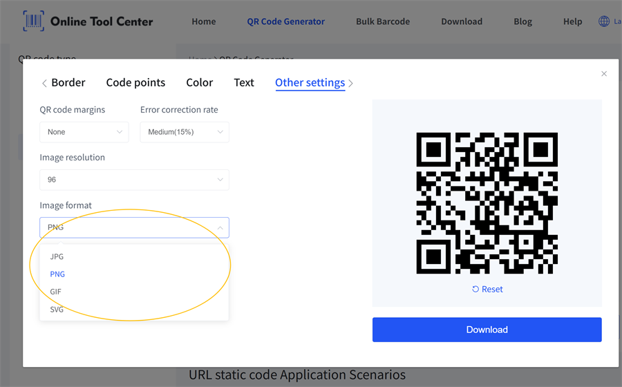 Format obrazu kodu qr