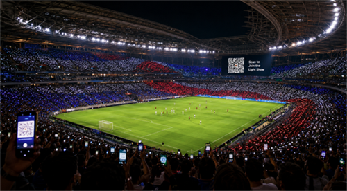 World Cup QR code light show Pokaż światło Pucharu Świata QR code