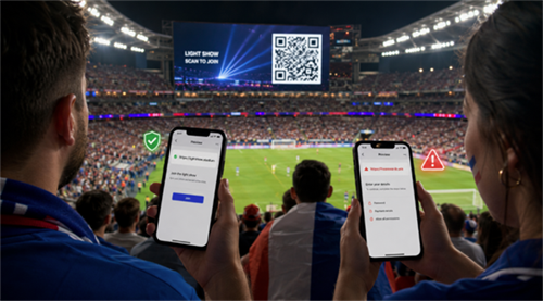 scan qr code at a world cup match skanowanie kodu QR podczas meczu Pucharu Świata