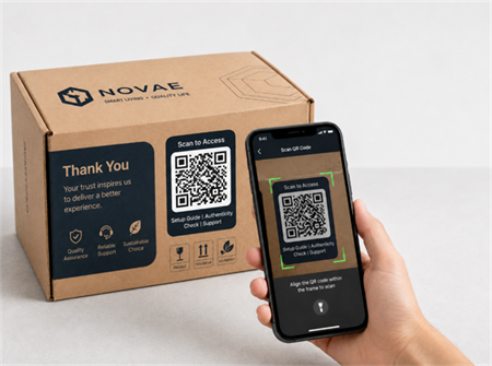 scan qr code on packing box skanowanie kodu QR na pudełku do pakowania