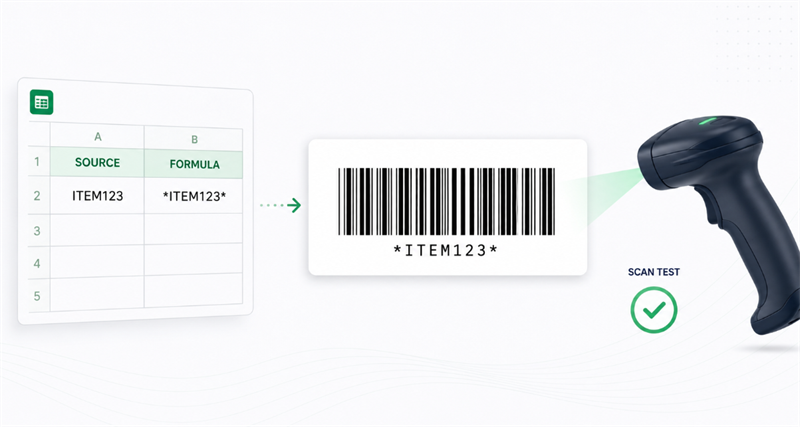 używać kodu kreskowego 39 w programie Excel
