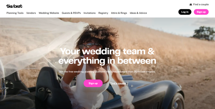 The Knot website Strona internetowa Knot