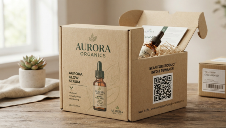 qr code on product packagi kod qr na opakowaniu produktu